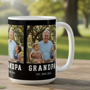 Grandpa Established Bold Black 3 Photo  Coffee Mug