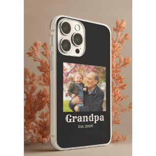Grandpa Established est. bold text photo iPhone 15 Pro Case