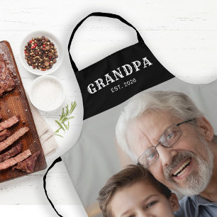 Grandpa Established Fun Photo Apron