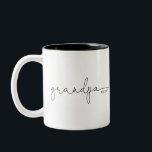 Grandpa Established | Grandma Gift Two-Tone Coffee Mug<br><div class="desc">This mug features the text grandpa in s beautiful script with "est" and the year! This would make a perfect gift for her for father's day, Christmas, birthday, or the perfect pregnancy announcement for that unexpected surprise that the soon to be grandpa can use forever! Change the colour of the...</div>