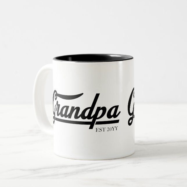 Grandpa Established | Grandpa Gift   Two-Tone Coffee Mug (Front Left)