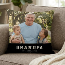 Grandpa Established Modern Bold White Photo
