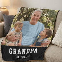 Grandpa Established Modern Bold White Photo
