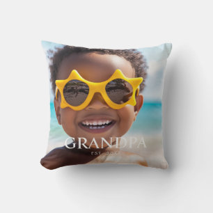 Grandpa Established Modern Minimalist Photo Cushion