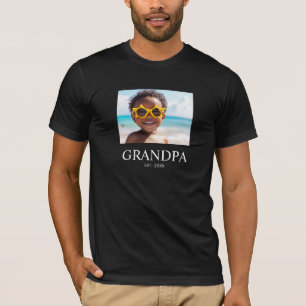Grandpa Established Modern Photo T-Shirt