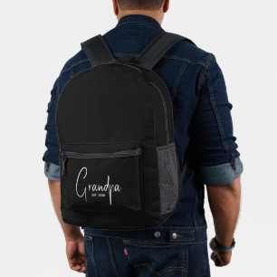 Grandpa Established New Grandpa Gift Printed Backpack