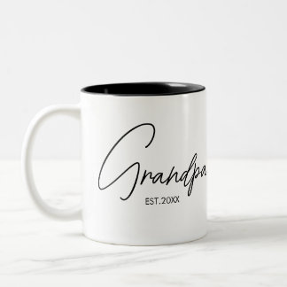 Grandpa Established Personalised Two-Tone Coffee Mug