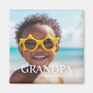 Grandpa Established Photo Father's Day  Magnet