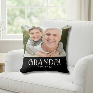 Grandpa Established Photo Gift Cushion