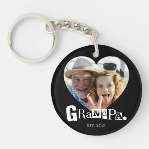 Grandpa Established Photo Gift For Grandfather Key Ring