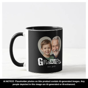 Grandpa Established Photo Gift For Grandfather Mug