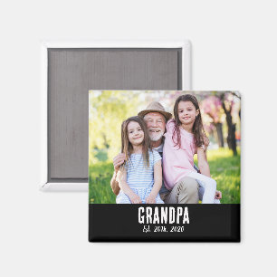 Grandpa Established Photo Gift Magnet