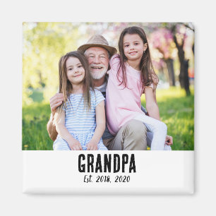 Grandpa Established Photo Gift Magnet