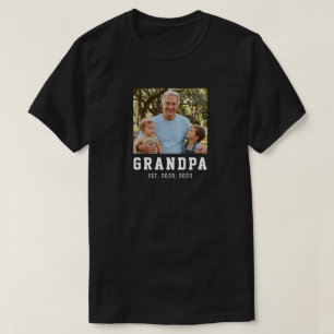 Grandpa Established Photo Gift T-Shirt