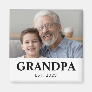 Grandpa Established Photo Grandparents Day Magnet