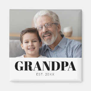 Grandpa Established Photo Grandparents Day Magnet