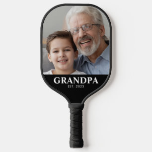 Grandpa Established Photo Grandparents Day Pickleball Paddle