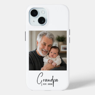 Grandpa Established Script Photo iPhone 15 Case