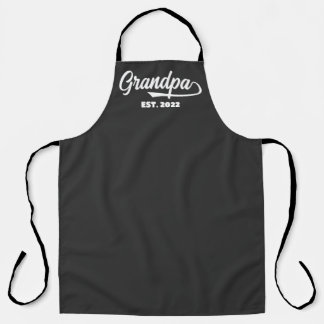 Grandpa Established Typography New Grandpa Gift Apron