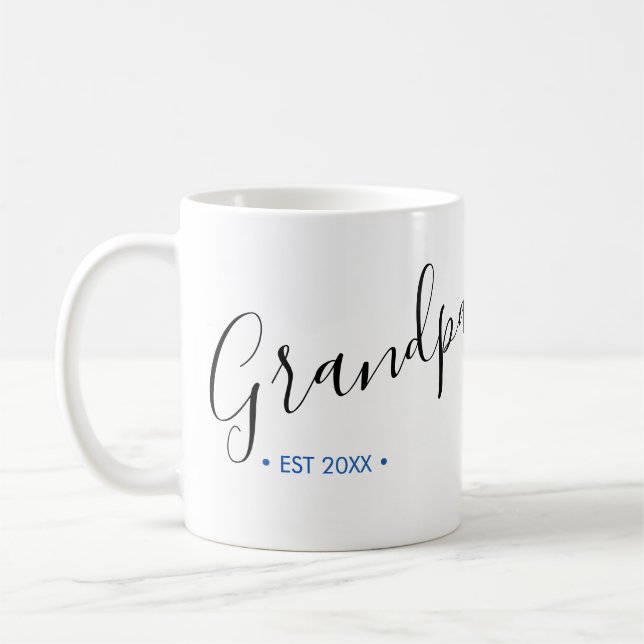 Grandpa Established Year Personalised Coffee Mug (Left)