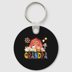 Grandpa Farm Cow Birthday Boy Matching Family Part Key Ring
