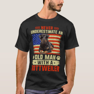 Grandpa Father Dog  Never Underestimate Old man Ro T-Shirt