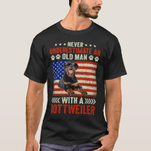 Grandpa Father Dog Never Underestimate Old man Ro T-Shirt