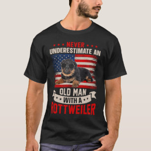 Grandpa Father Dog  Never Underestimate Old man Ro T-Shirt