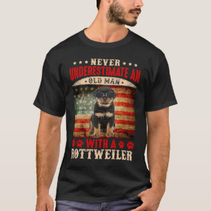 Grandpa Father Dog Never Underestimate Old man Ro T-Shirt