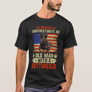 Grandpa Father Dog Never Underestimate Old man Rot T-Shirt