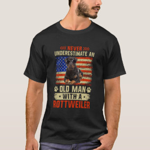 Grandpa Father Dog Never Underestimate Old man Rot T-Shirt