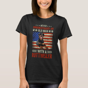 Grandpa Father Dog Never Underestimate Old man Rot T-Shirt