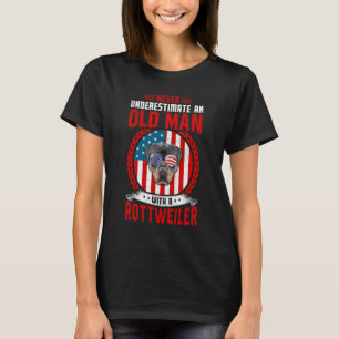 Grandpa Father Dog Never Underestimate Old man Rot T-Shirt