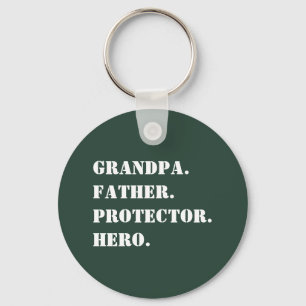 Grandpa Father Protector Hero Text Father's Day Key Ring