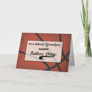 Grandpa Fathers Day Basketball Large Distressed C Card