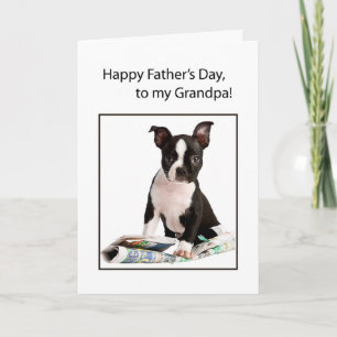 Grandpa Father's Day Funny Dog Newspaper Card