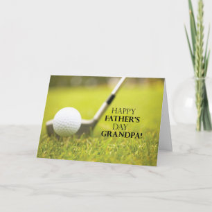 Grandpa, Father's Day Golf Ball in Grass Card