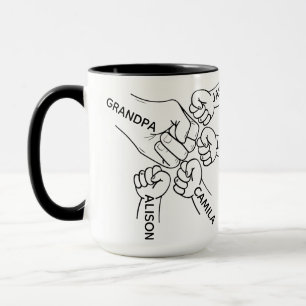 Grandpa Fist Bump Mug, Grandpa Mug With Names, Gra