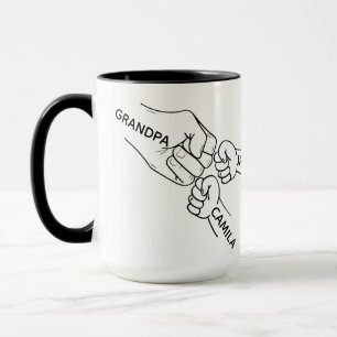 Grandpa Fist Bump Mug, Grandpa Mug With Names, Gra