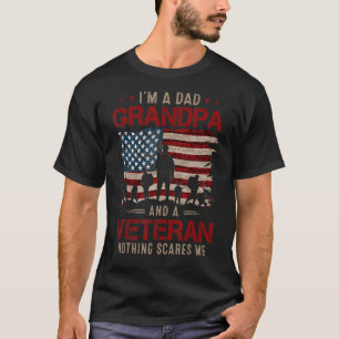 Grandpa For Men Fathers Day I'm A Dad Grandpa Vet T-Shirt