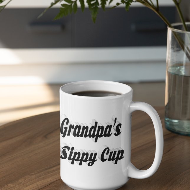 Grandpa funny coffee quote black text large coffee mug (Creator Uploaded)