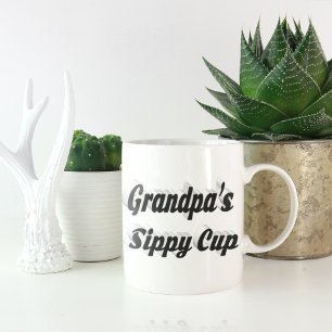 Grandpa funny coffee quote black text mug