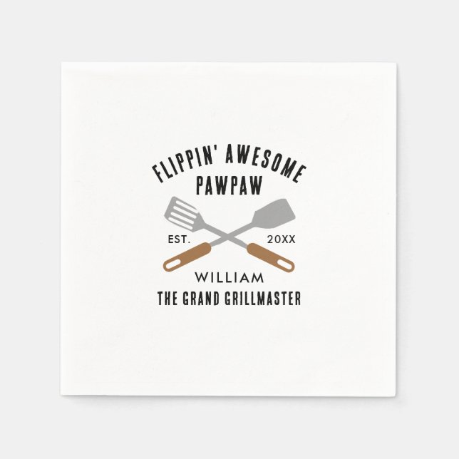 Grandpa Gag Flippin Awesome Pawpaw Custom Paper Napkin (Front)