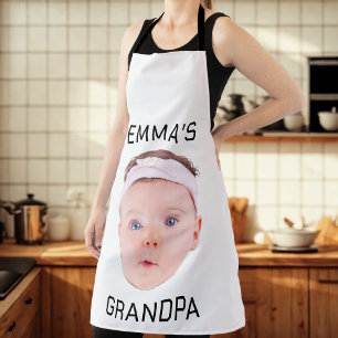 Grandpa Gift, Custom Baby Face, Photo Gift Apron