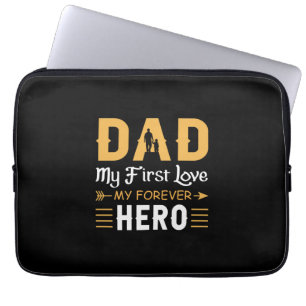 Grandpa Gift   Dad My Forever Hero Laptop Sleeve