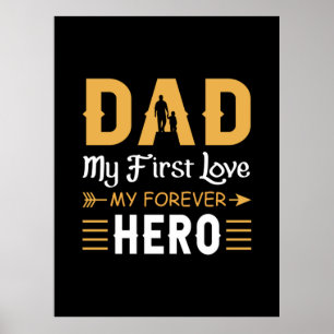 Grandpa Gift   Dad My Forever Hero Poster