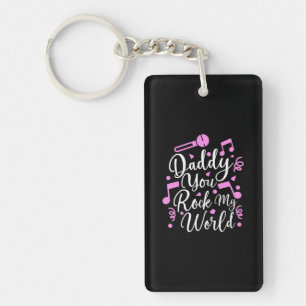 Grandpa Gift Daddy You Rock My World Key Ring