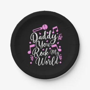 Grandpa Gift Daddy You Rock My World Paper Plate