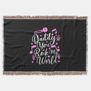 Grandpa Gift Daddy You Rock My World Throw Blanket