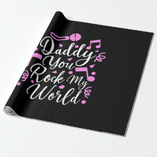 Grandpa Gift   Daddy You Rock My World Wrapping Paper